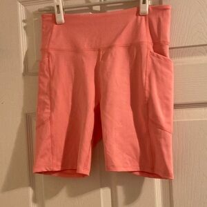 VS Victoria Secret Sport Bike Shorts Coral Size M with pockets